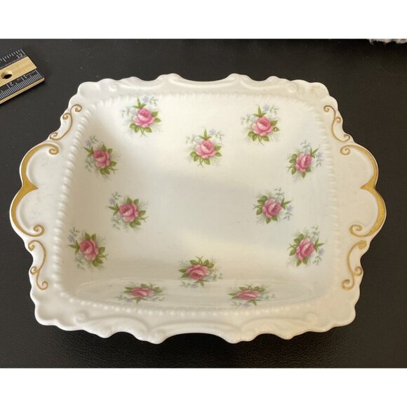 Royal Albert Forget Me Not Rose Square Sweet Meat Dish Bone China England VTG‎ - Picture 1 of 4